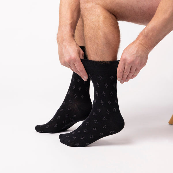 3 Pairs Men's Twilight Cotton Socks - Black