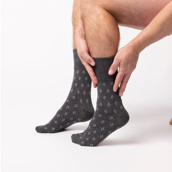 3 Pairs Men's Twilight Cotton Socks - Black/Navy/Charcoal