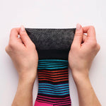 Charger l'image dans la galerie, Lot de 3 paires de chaussettes en coton à rayures pour femme, grande taille