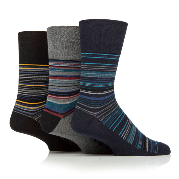 3 paires de chaussettes en coton pour homme - Micro rayures