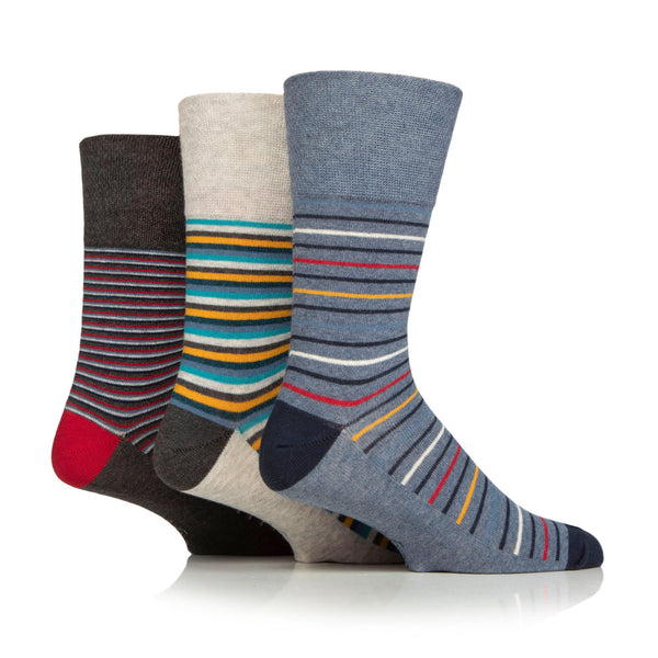3 paires de chaussettes en coton pour homme – Stripe Connection