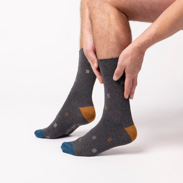 3 Pairs Men's Cotton Socks - Geometric Myriad