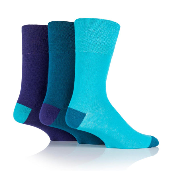 Lot de 3 paires de chaussettes en coton pour homme, motif coloré - Aqua