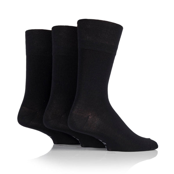 3 paires de chaussettes en bambou pour homme - Noir