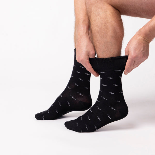 3 paires de chaussettes en bambou pour homme - Noir