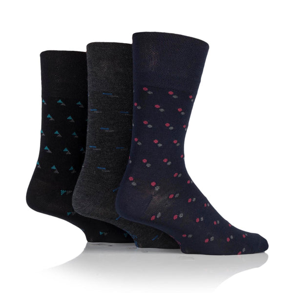 3 paires de chaussettes en bambou pour homme - Noir/Bleu marine/Anthracite