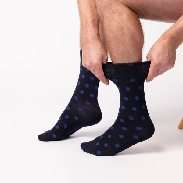 Lot de 3 paires de chaussettes en bambou pour homme – Éclipse bleu marine