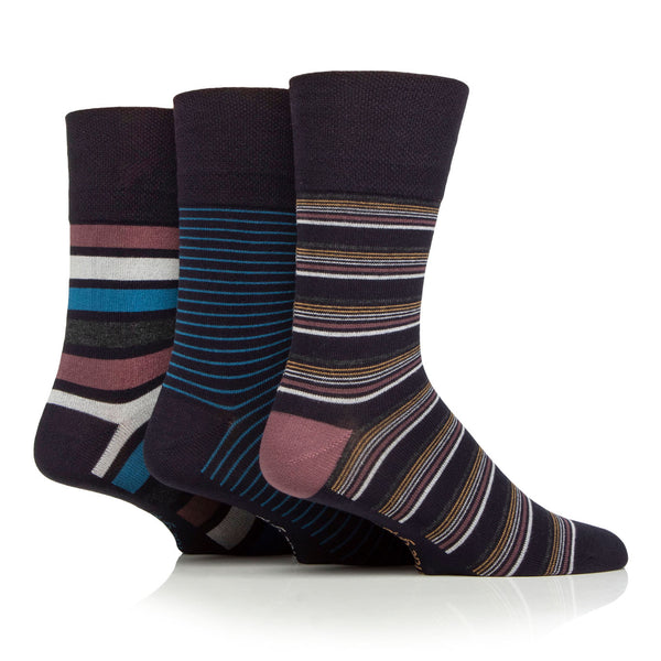 3 paires de chaussettes en bambou pour homme – Rayures Mirage