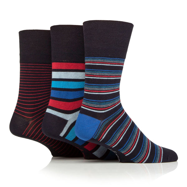 3 paires de chaussettes en bambou pour homme - Rayures marinières