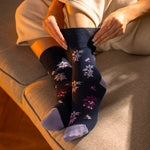 Load image into Gallery viewer, 3 Pairs Ladies RHS Cotton Socks - Floral / Insect
