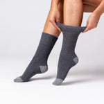 Charger l&#39;image dans la galerie, Lot de 3 paires de chaussettes à talons contrastés Seclude pour femme - Gris
