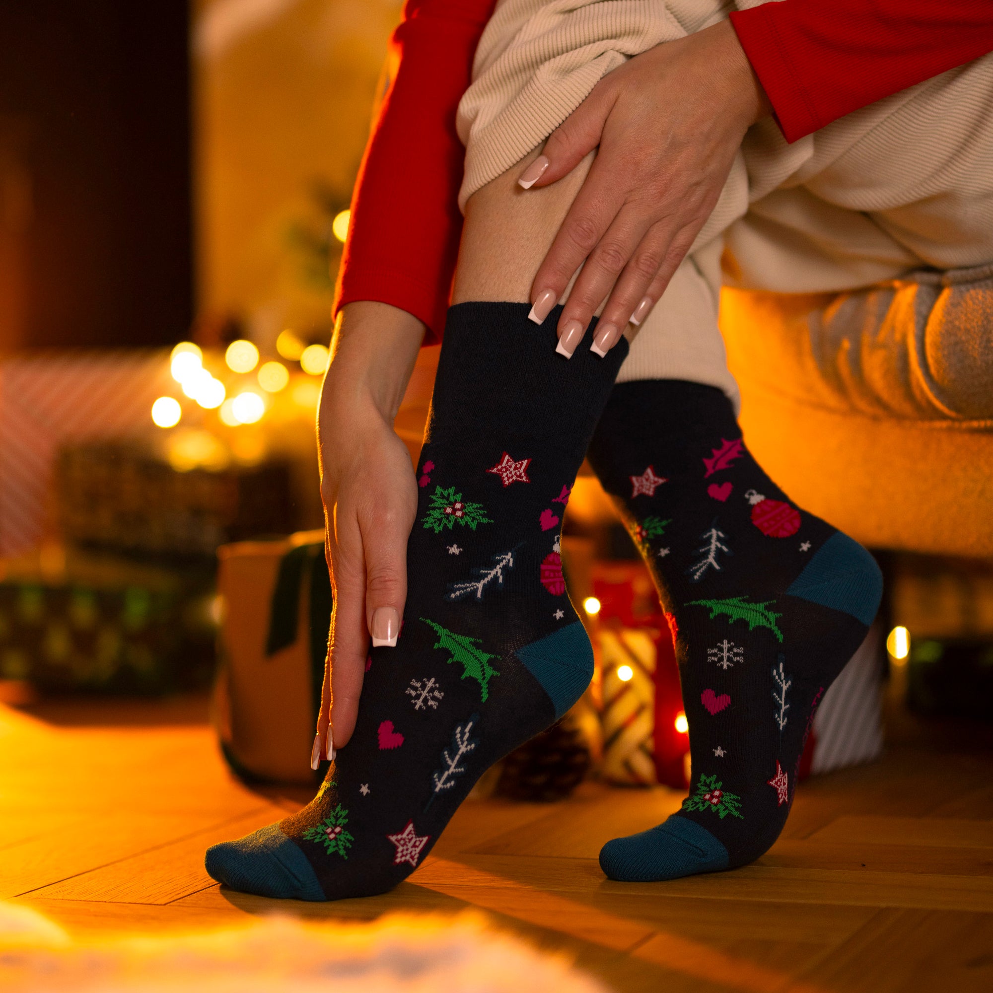 3 Pairs Ladies Fun Feet Christmas Socks - Merry and Bright
