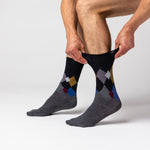 Charger l&#39;image dans la galerie, Lot de 3 paires de chaussettes en coton à motif losanges pour homme - Metro
