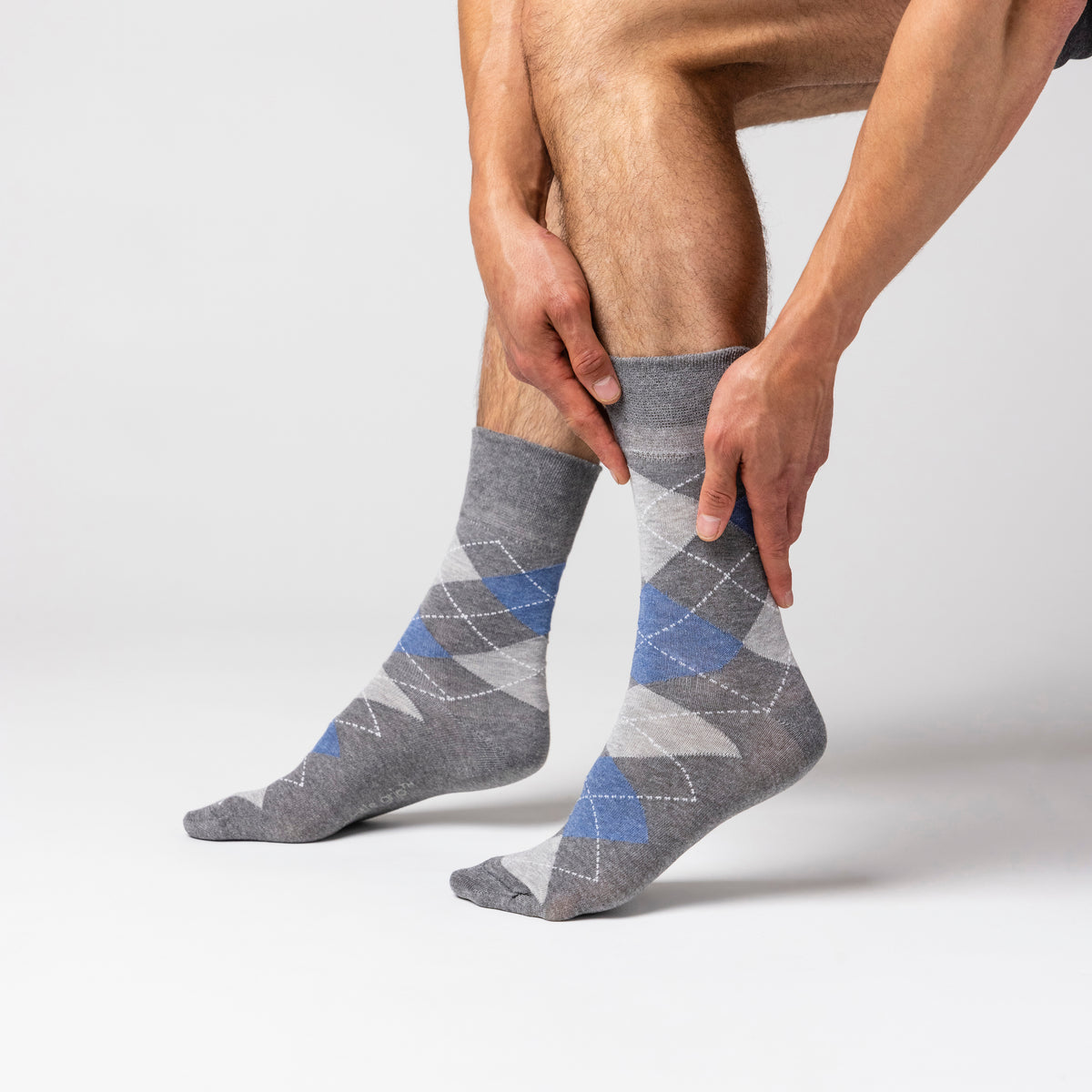3 paires de chaussettes en coton Bigfoot pour homme - Denim/Gris