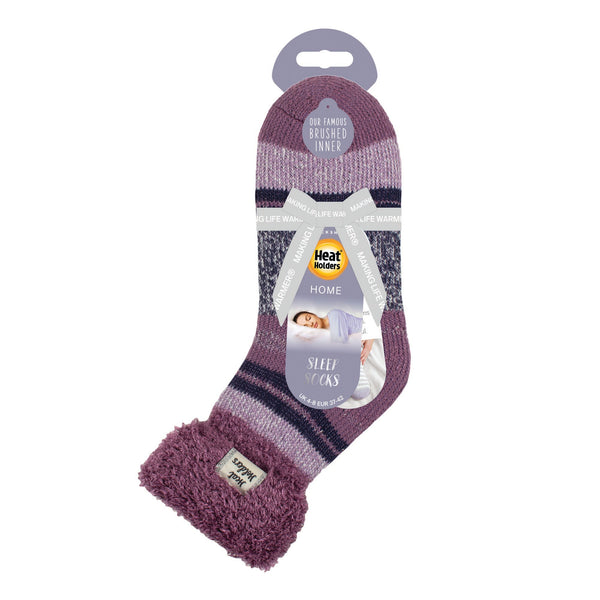 Ladies Original Sleep Socks with Turnover Top - Muted Mulberry