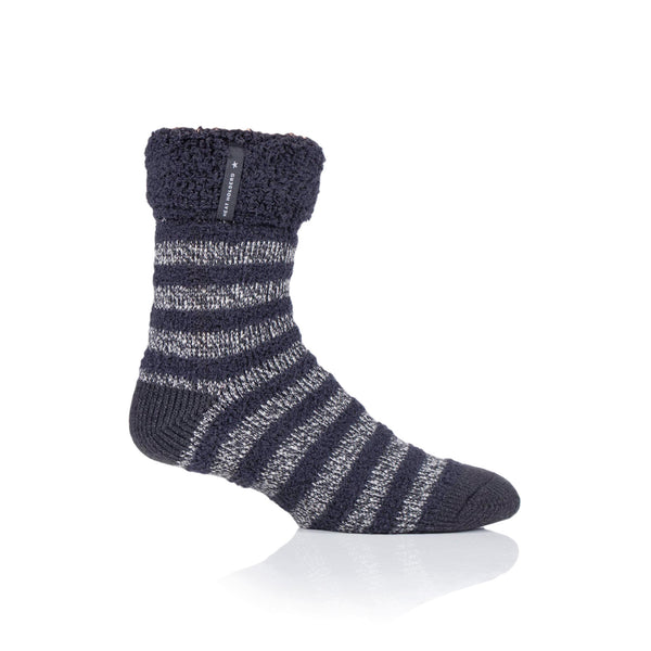 Men's Original Sleep Socks with Feather Turnover Top - Charcoal & Grey