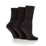 Load image into Gallery viewer, 3 Pairs Cushion Foot Bamboo Diabetic Slipper Socks - Black
