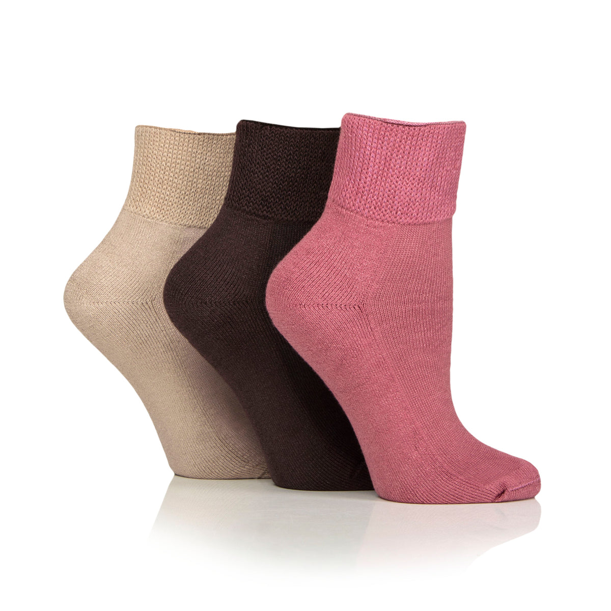 3 paires de chaussettes coussinées pour diabétiques - Noires