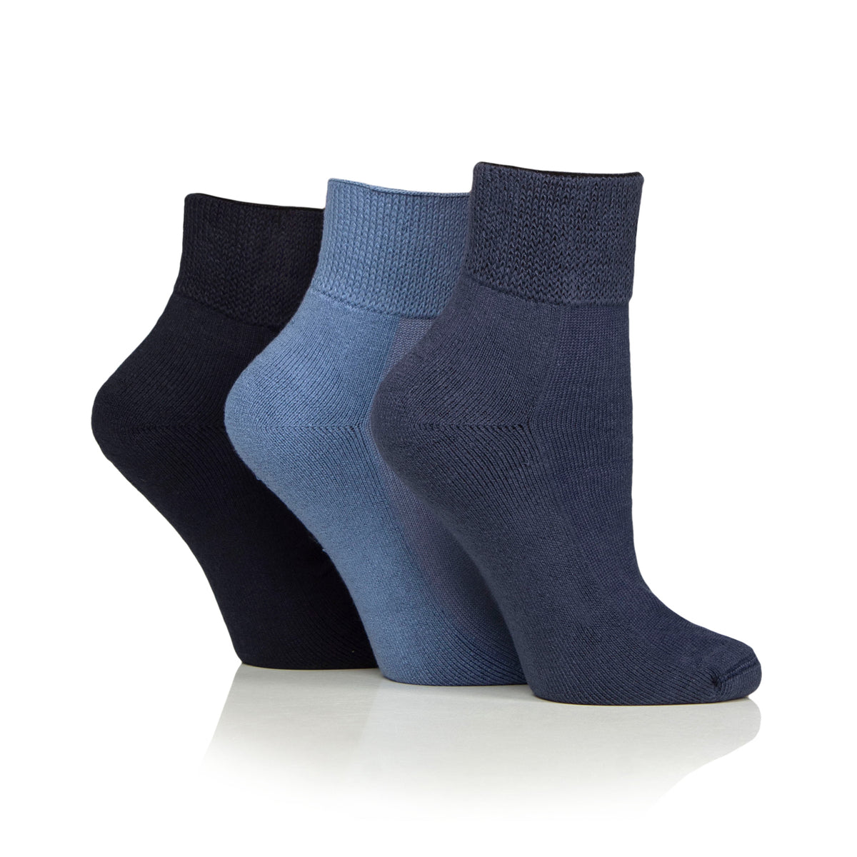 3 paires de chaussettes coussinées pour diabétiques - Noires