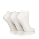 Load image into Gallery viewer, 3 Pairs Cushion Foot Bamboo Diabetic Trainer Socks - White

