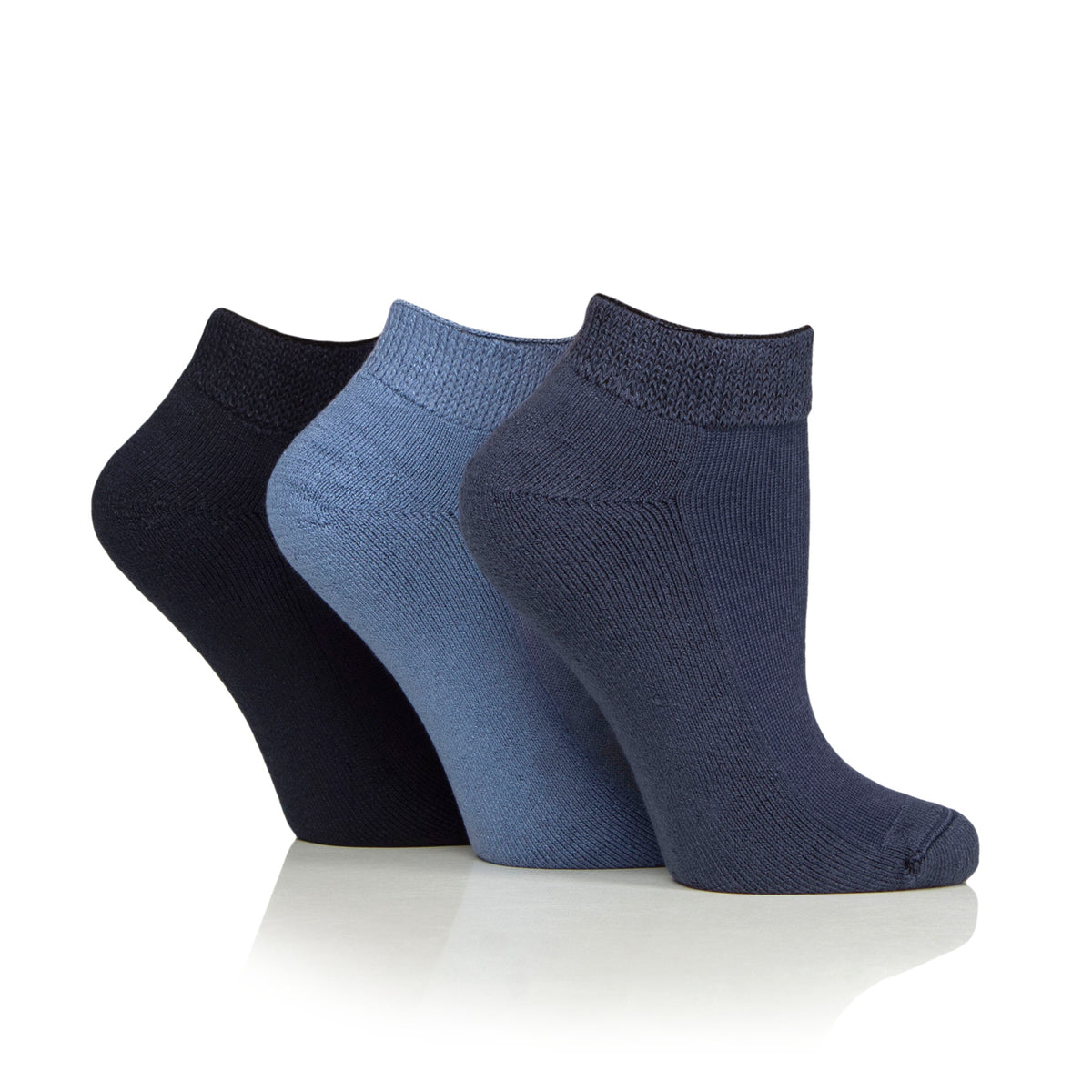 3 paires de chaussettes d'entraînement pour diabétiques avec coussinets - Noir