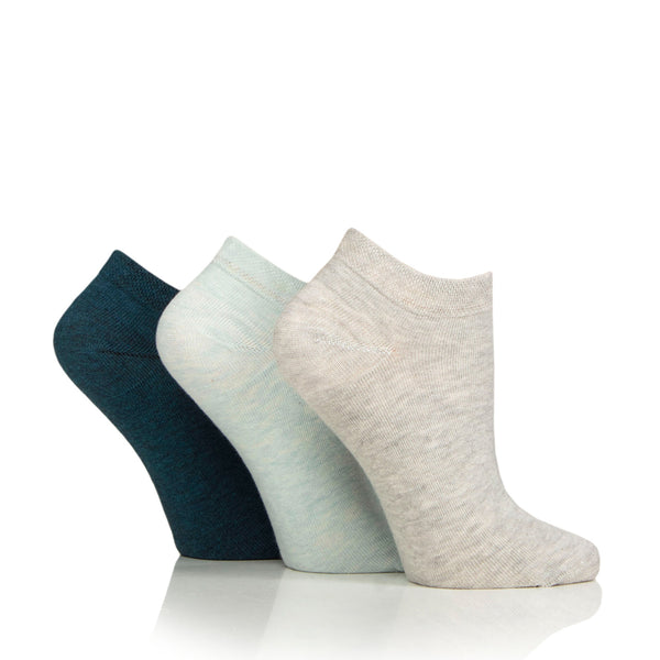 6 paires de chaussettes d'entraînement pour diabétiques pour femmes - Gris nuage mélangé