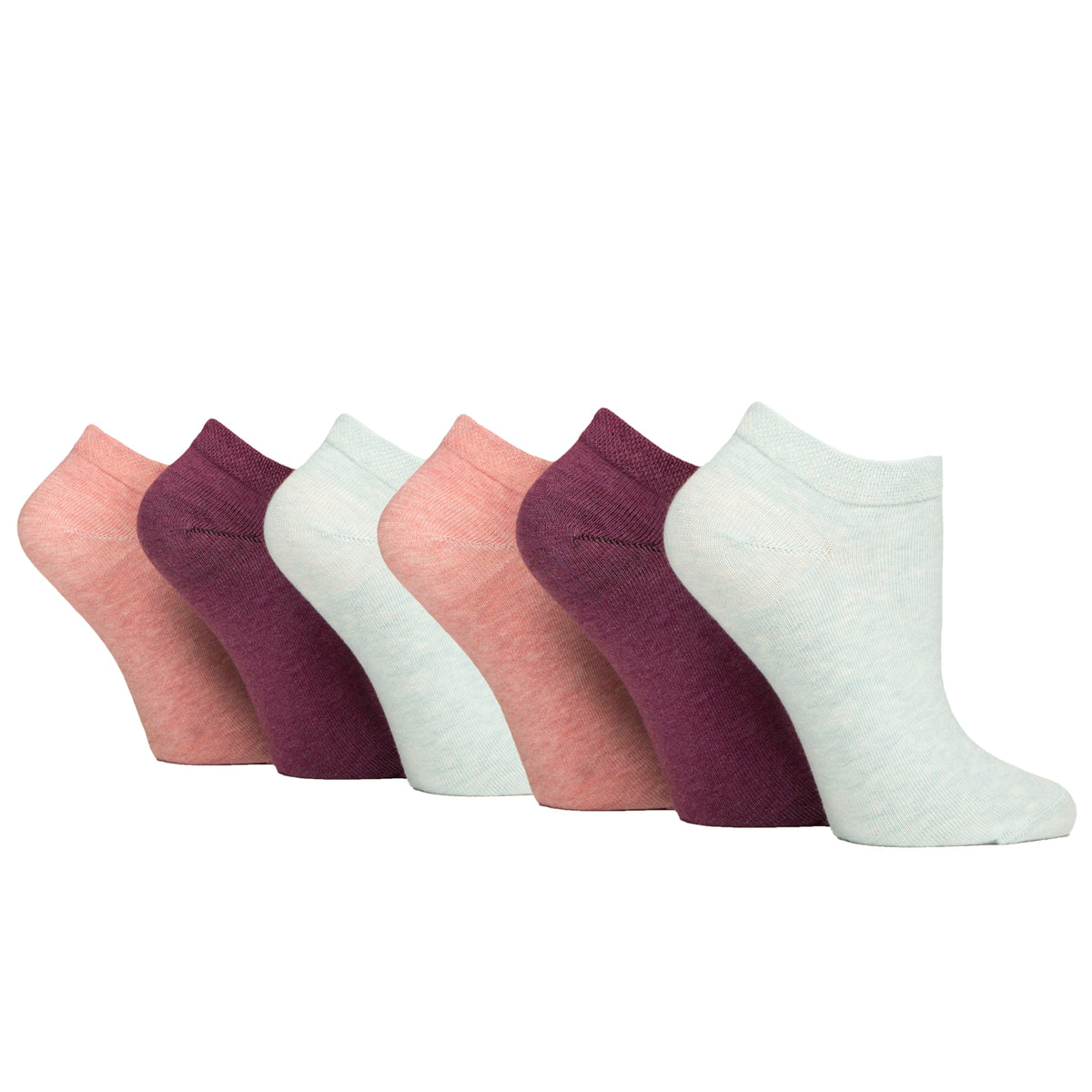 6 paires de chaussettes d'entraînement pour diabétiques pour femmes – Mélange rose sorbet