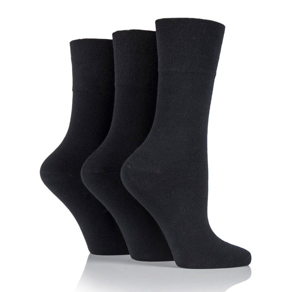 6 paires de chaussettes pour diabétiques pour femmes - Noir