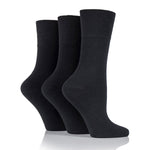 Charger l'image dans la galerie, 6 paires de chaussettes pour diabétiques pour femmes - Noir
