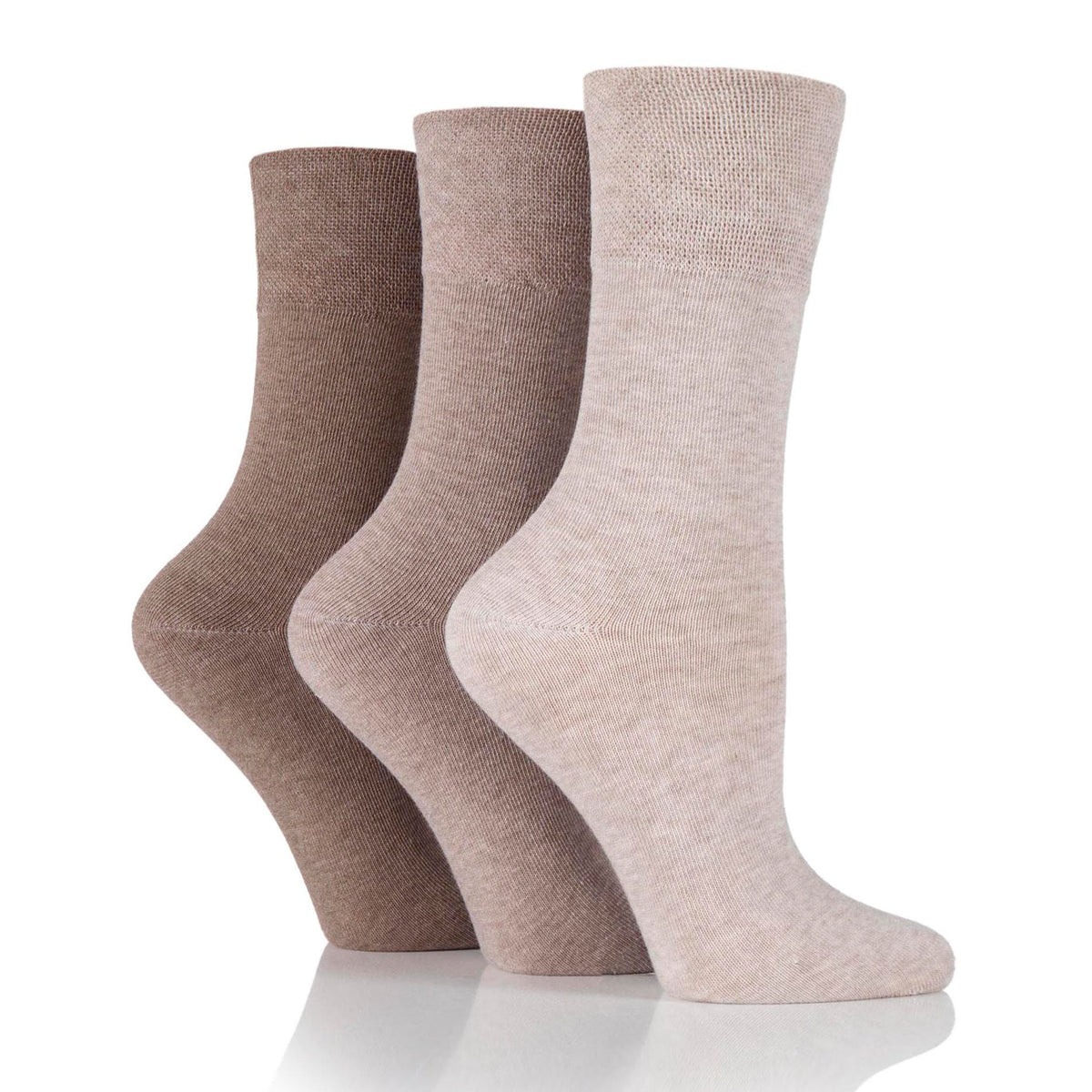 6 paires de chaussettes diabétiques pour femmes - Mélange naturel