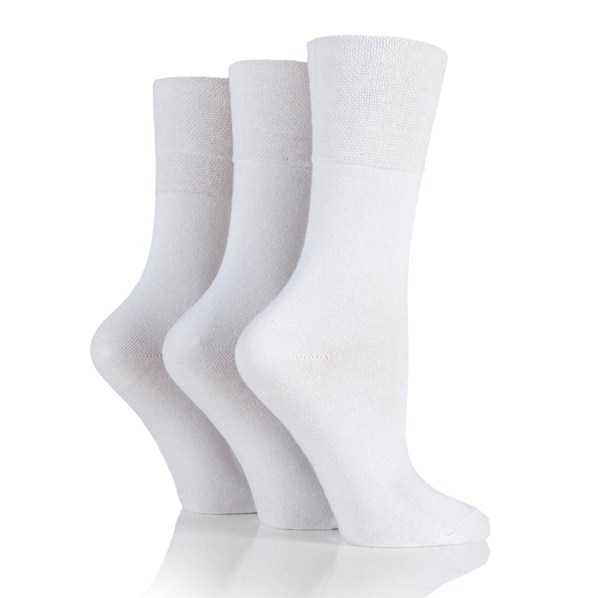 6 paires de chaussettes diabétiques pour femmes - Blanches