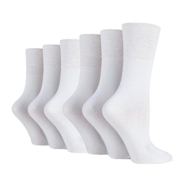 6 paires de chaussettes diabétiques pour femmes - Blanches