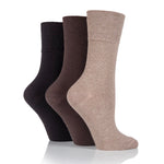 Charger l'image dans la galerie, 6 paires de chaussettes diabétiques pour femmes - Mélange marron foncé
