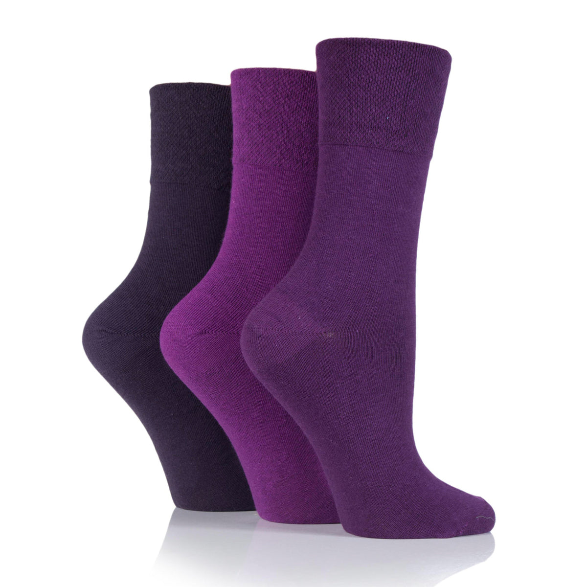 6 paires de chaussettes diabétiques pour femmes - Mélange violet
