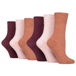 Charger l&#39;image dans la galerie, 6 paires de chaussettes diabétiques pour femmes - Mélange terre cuite
