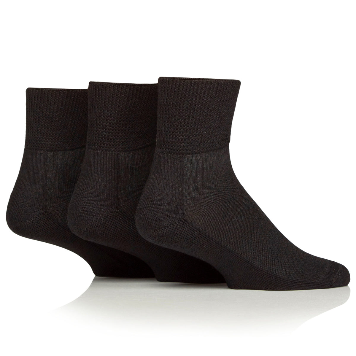 3 paires de chaussettes coussinées pour diabétiques - Noires