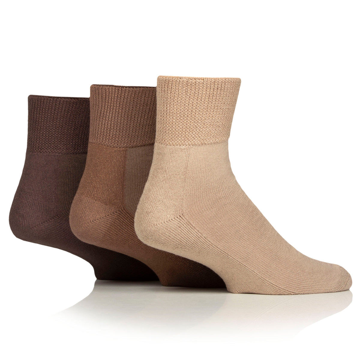 3 paires de chaussettes coussinées pour diabétiques - Noires