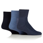 Charger l'image dans la galerie, 3 paires de chaussettes coussinées pour diabétiques - Noires

