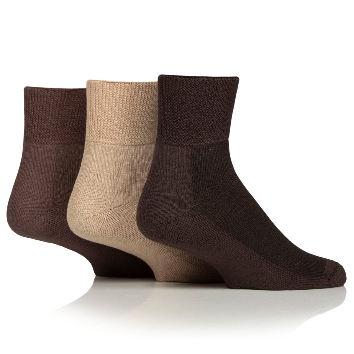 3 paires de chaussettes coussinées pour diabétiques - Noires