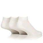 Load image into Gallery viewer, 3 Pairs Cushion Foot Bamboo Diabetic Trainer Socks - White
