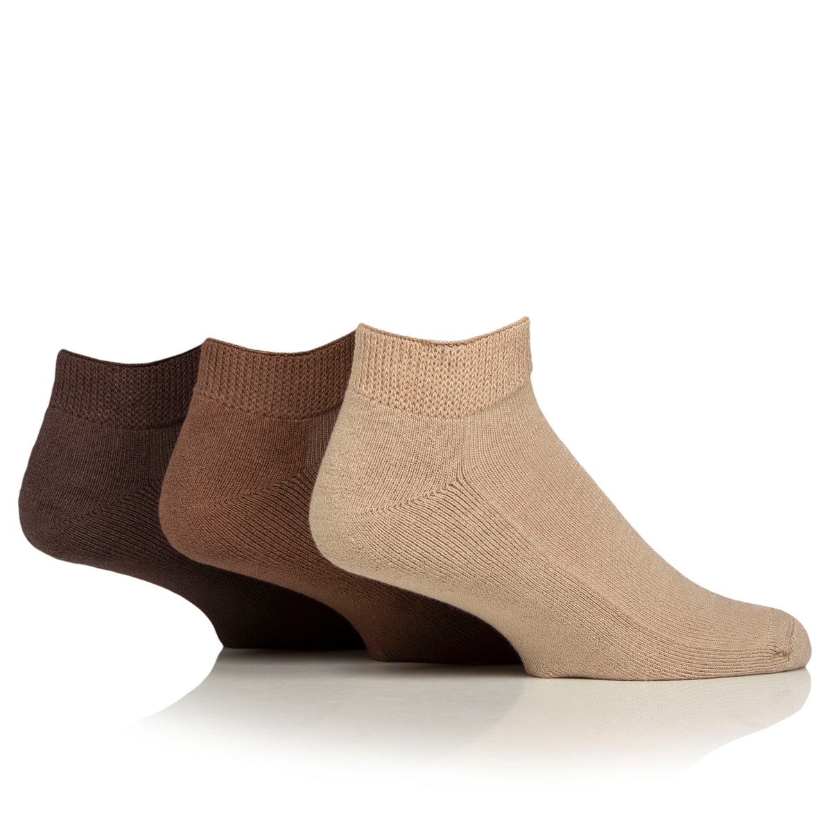 3 paires de chaussettes d'entraînement pour diabétiques avec coussinets - Noir