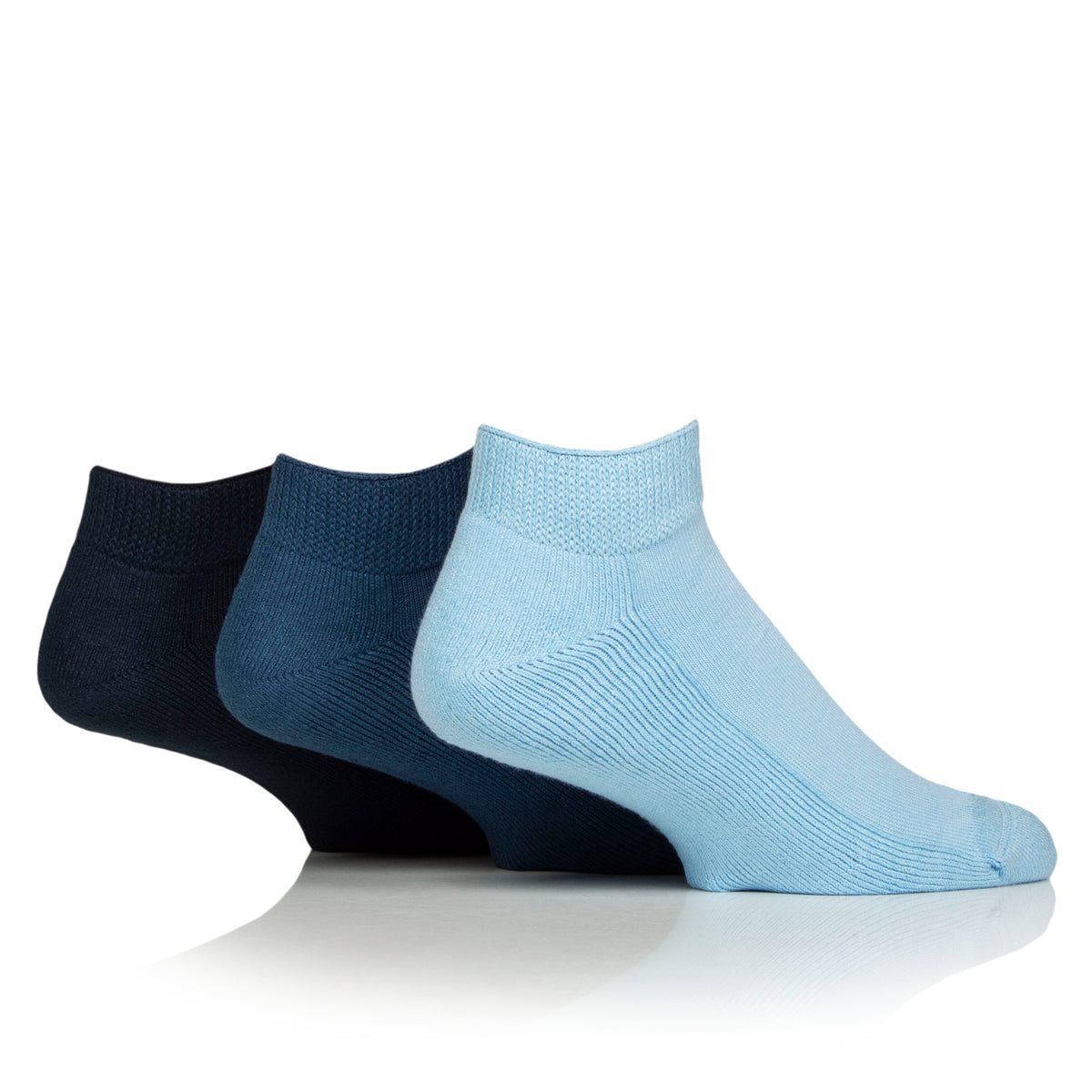 3 paires de chaussettes d'entraînement pour diabétiques avec coussinets - Noir