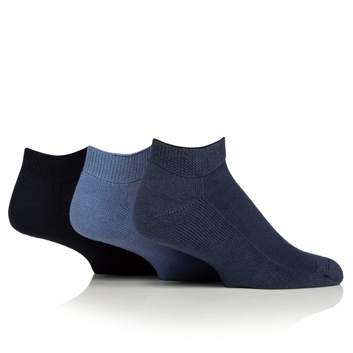 3 paires de chaussettes d'entraînement pour diabétiques avec coussinets - Noir