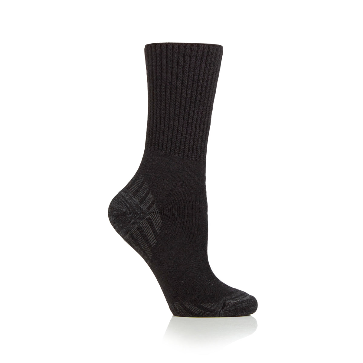 1 paire de chaussettes de marche en laine noires pour diabétiques