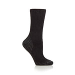 Charger l&#39;image dans la galerie, 1 paire de chaussettes de marche en laine noires pour diabétiques
