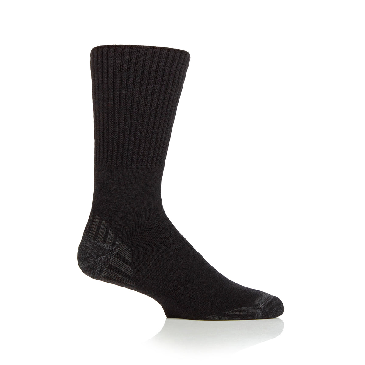 1 paire de chaussettes de marche en laine noires pour diabétiques