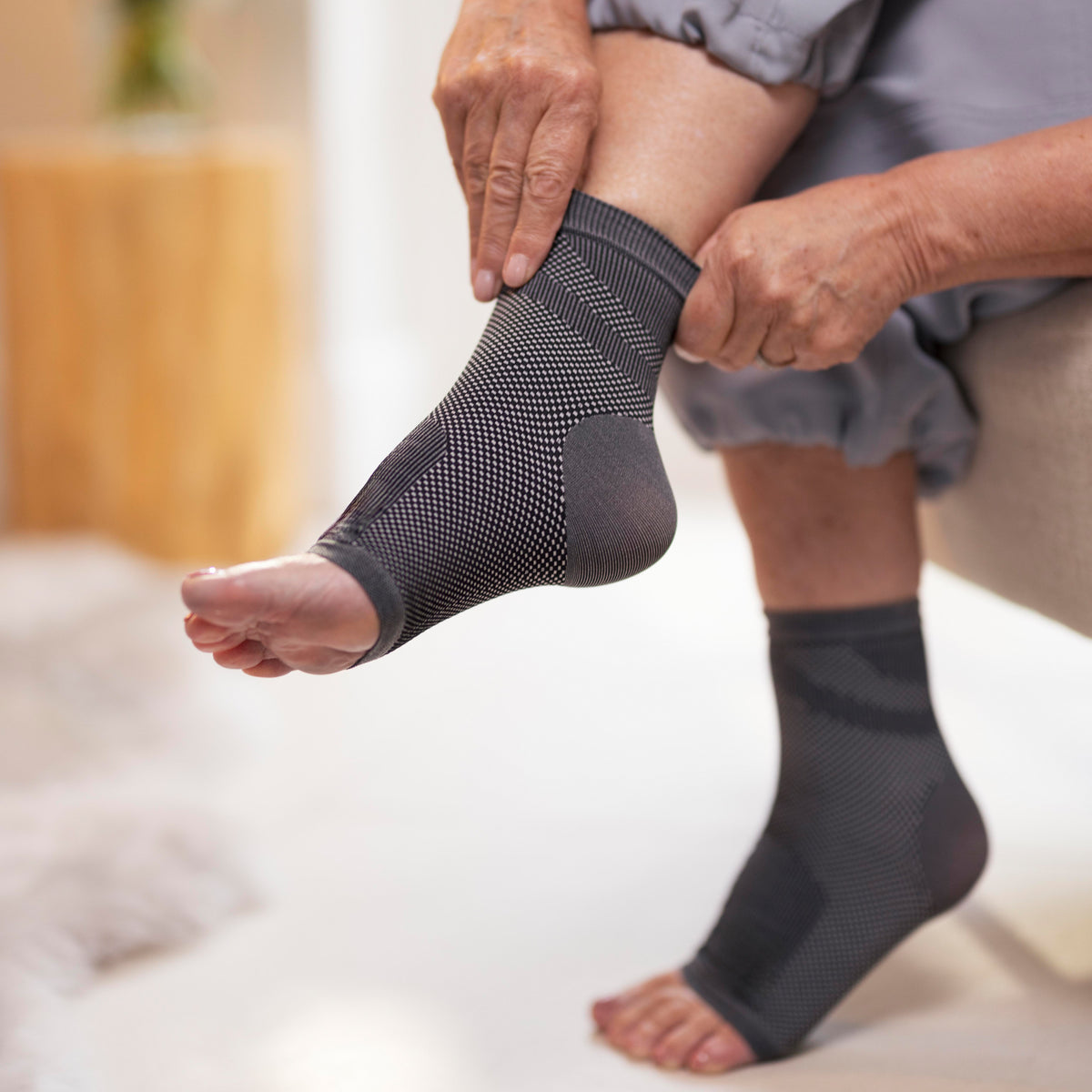 1 paire de chaussettes/manchons de compression pour fasciite plantaire