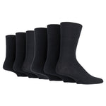 Charger l&#39;image dans la galerie, 6 paires de chaussettes pour diabétiques BigFoot pour homme - Noir

