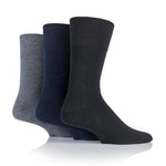 Charger l'image dans la galerie, 6 paires de chaussettes pour diabétiques pour homme - Noir/Bleu marine/Gris
