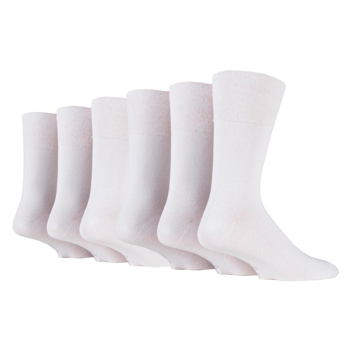 6 paires de chaussettes diabétiques pour homme - Blanches